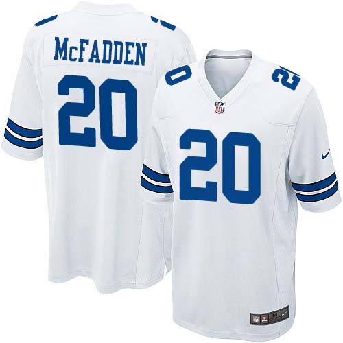 Men's Game Darren McFadden Nike Jersey White Road - #20 NFL Dallas Cowboys